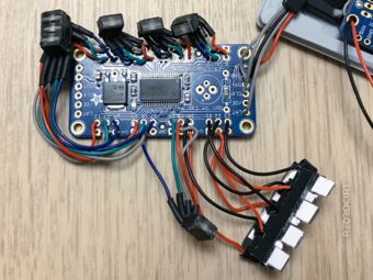LEDs soldered to TLC5947 breakout board