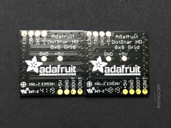 Rear view of SMD LED matrix boards
